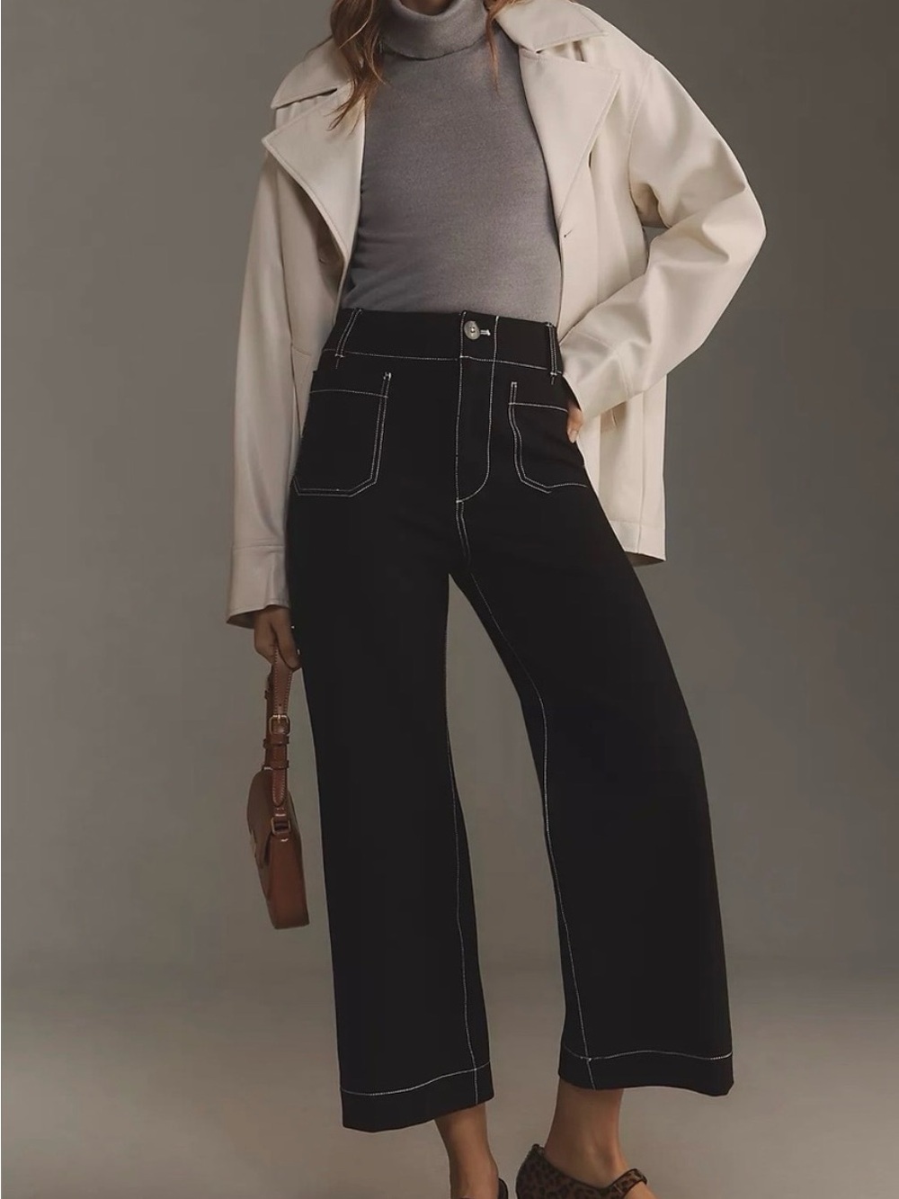 EUC MAEVE BLACK MAGIC FABRIC COLLETTE WHITE CONTRAST STITCH. SIZE 29 - Picture 13 of 13